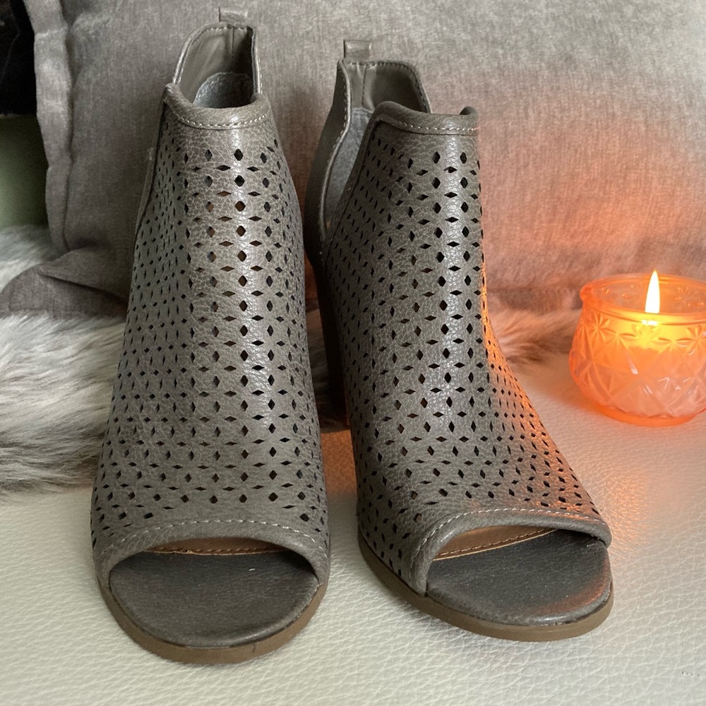 Open toe booties